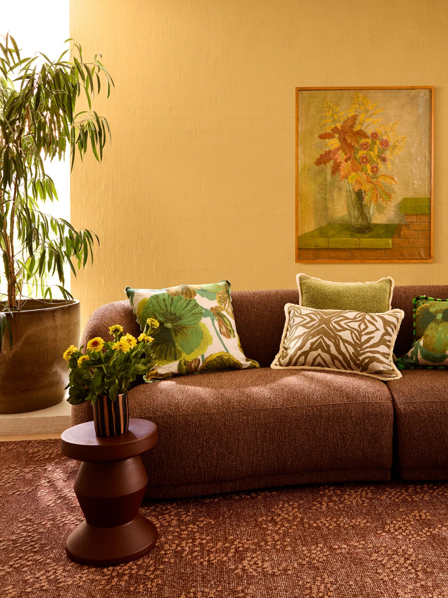 Wild Pansy Verde 60cm Cushion