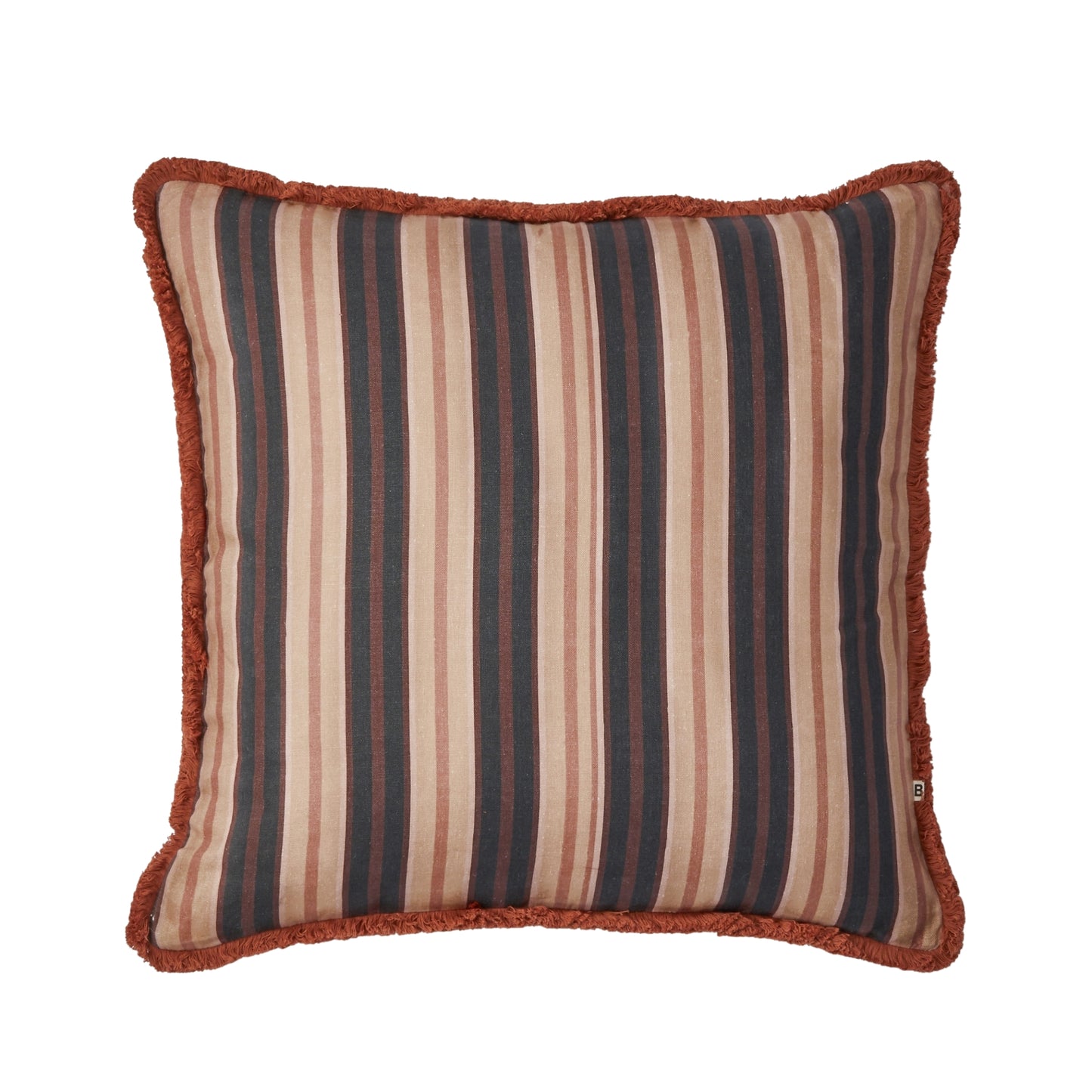 Suiting Stripe Black Tan 60cm Cushion