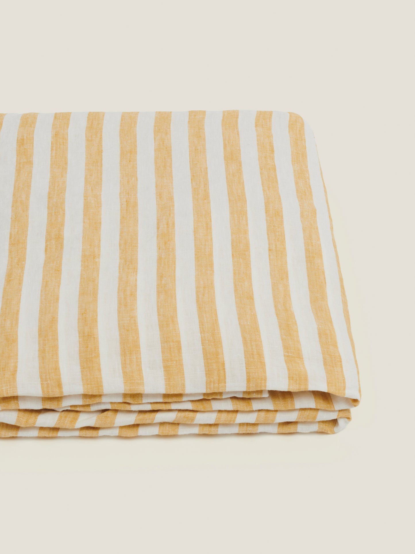 100% Linen Flat Sheet ~ Yellow Stripes