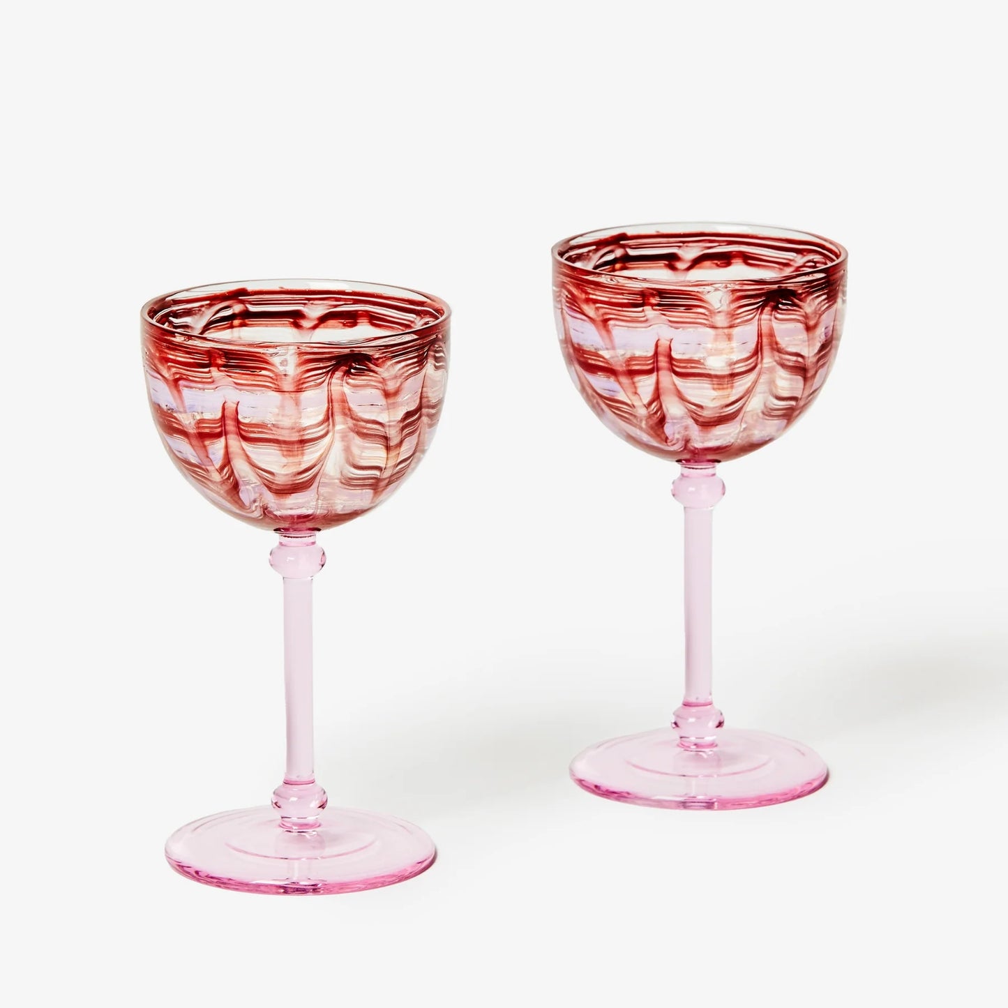 Watercolour Pink Coupes Set of 2