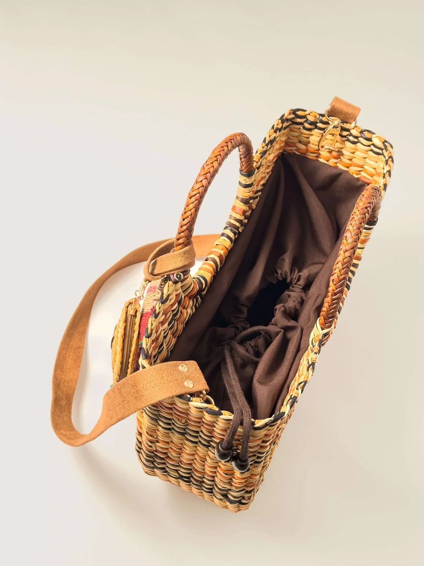 Gran Fiesta Tote w Heart ~ Marbled Browns