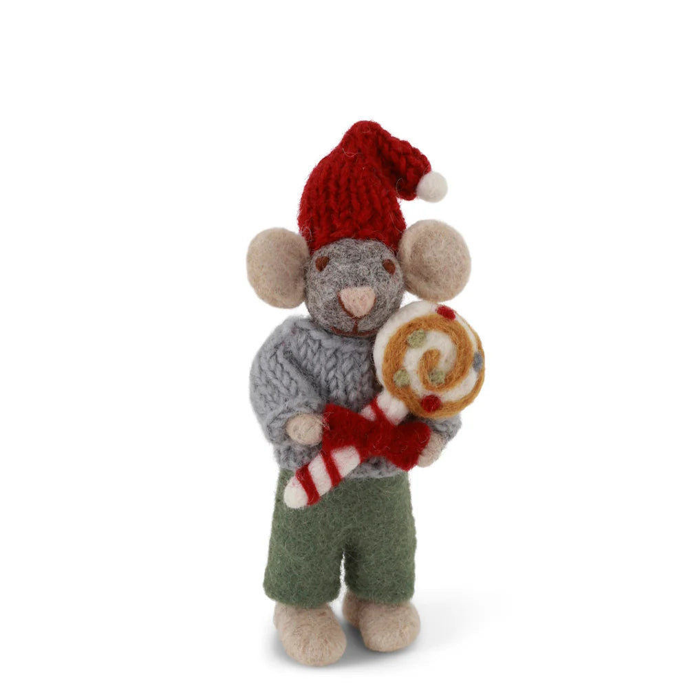 Mouse Boy Small Grey with Candy