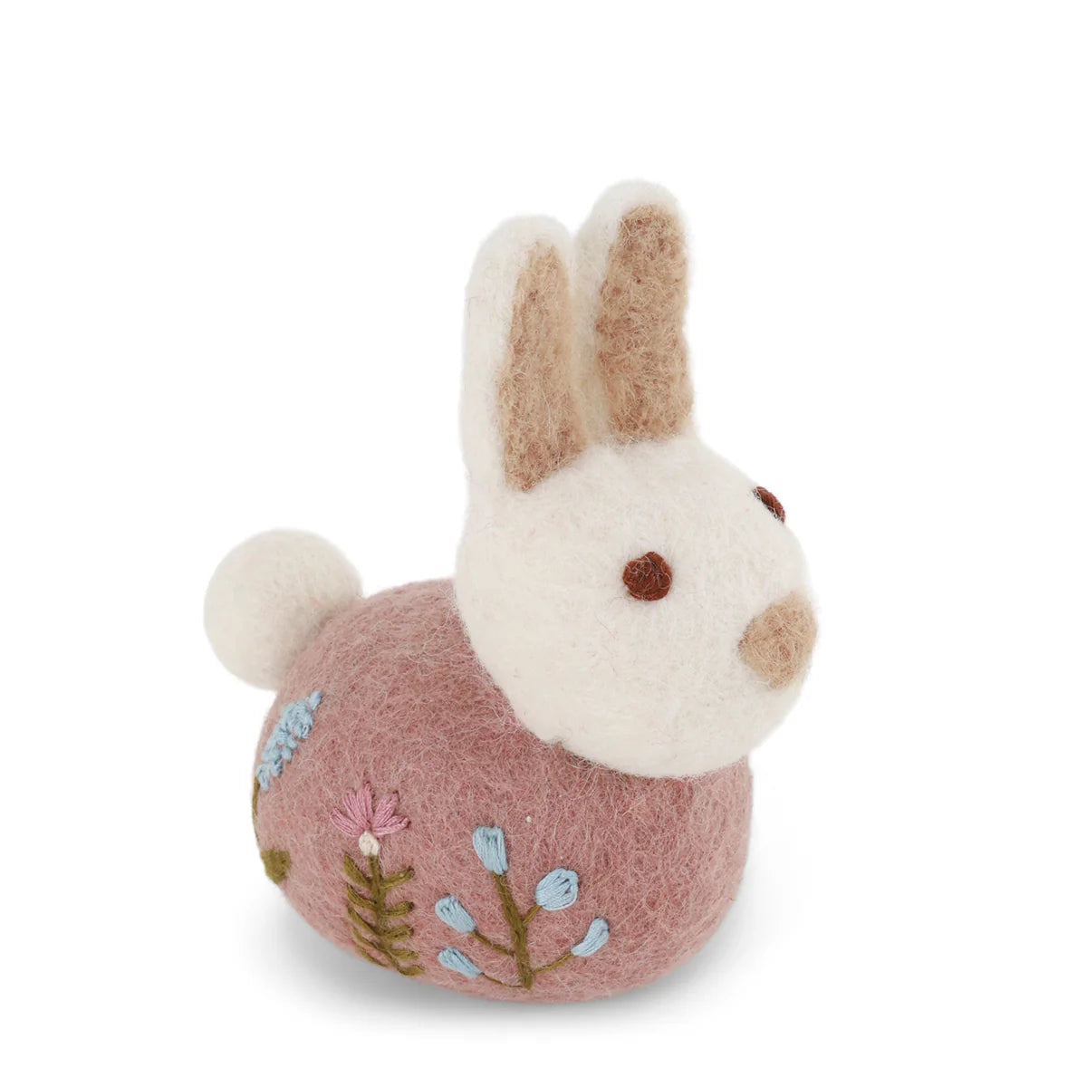 Sitting Bunny Flower Embroidery Lavender
