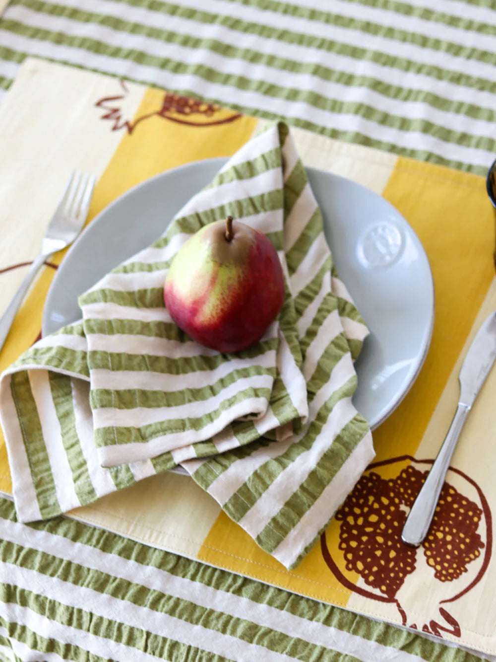 Pistachio Seersucker Napkin Set of 4