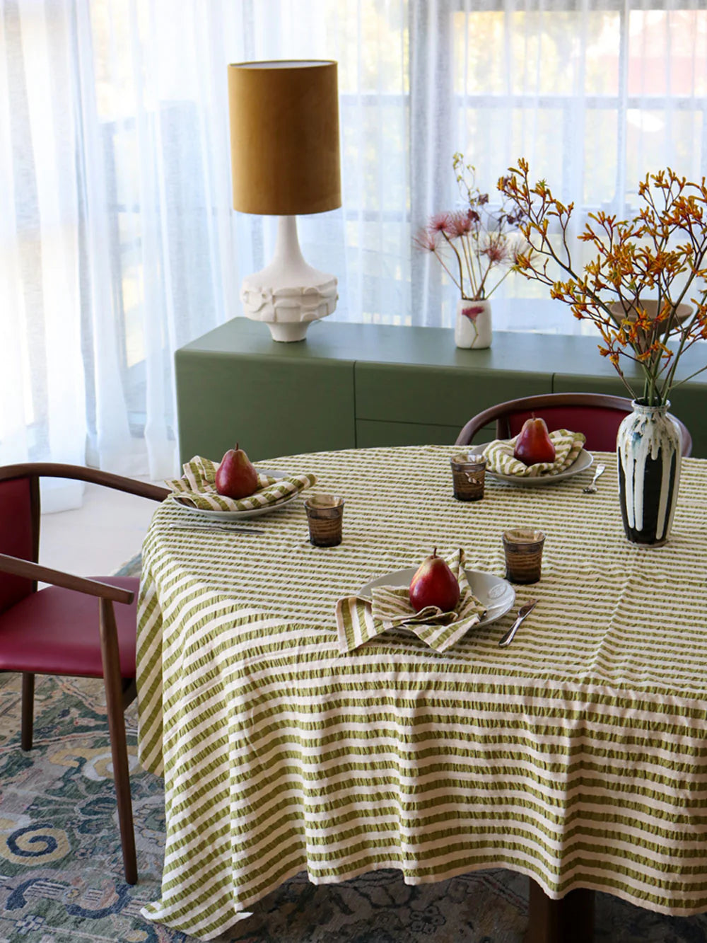 Pistachio Seersucker Tablecloth