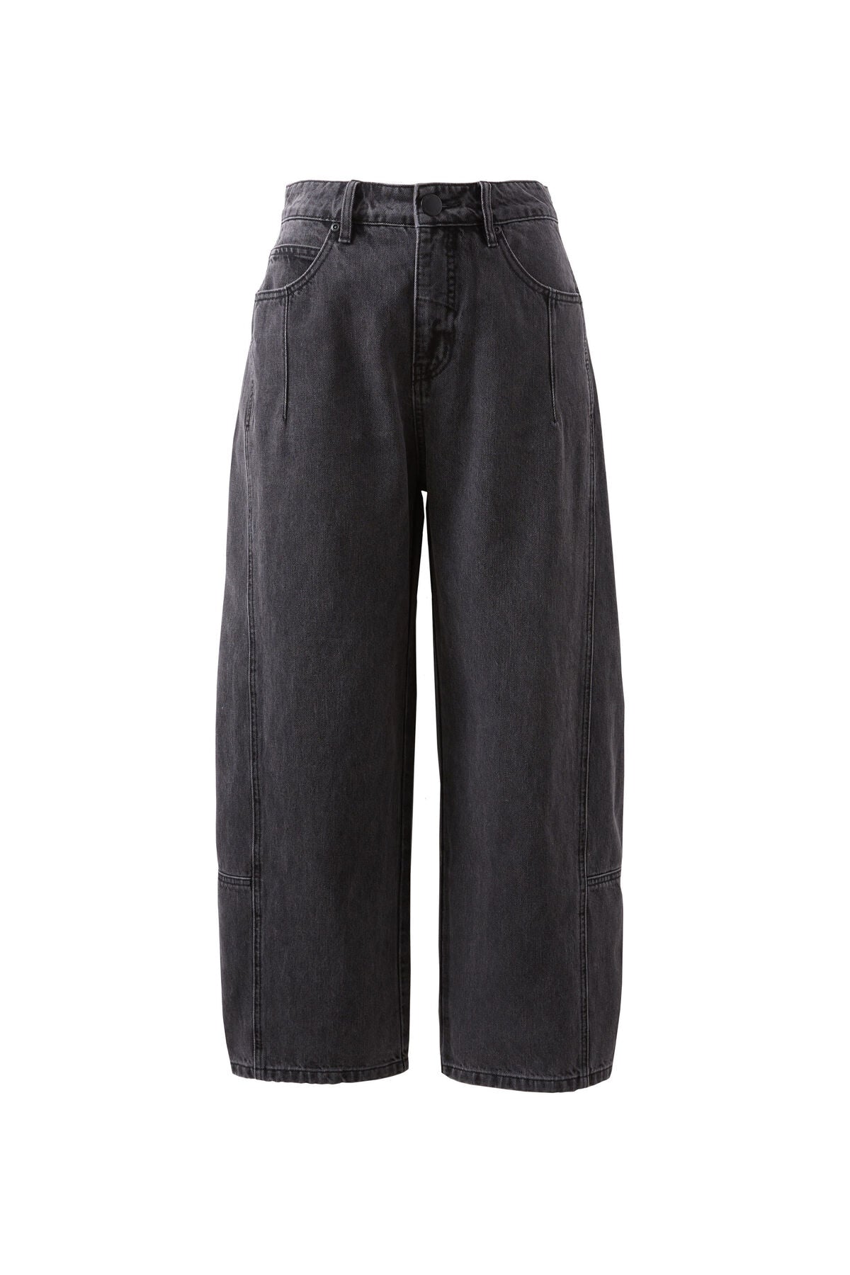 Tapered Barrel Leg Jean Faded Black