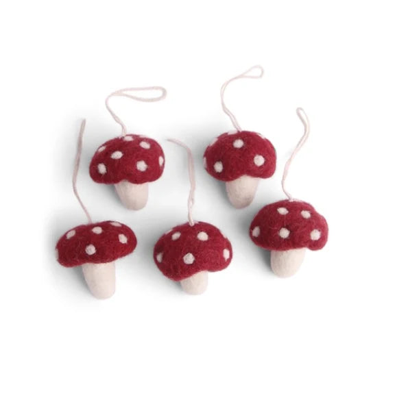 Mini Felt Mushroom Decoration 5pk