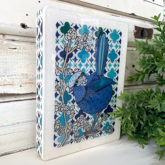 Splendid Fairy Wren Medi Art Tile