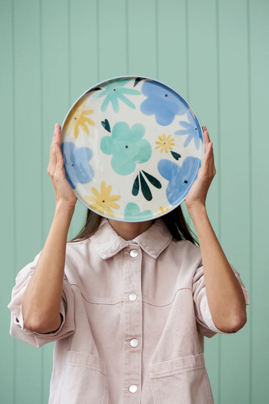 Ditsy Platter Blue