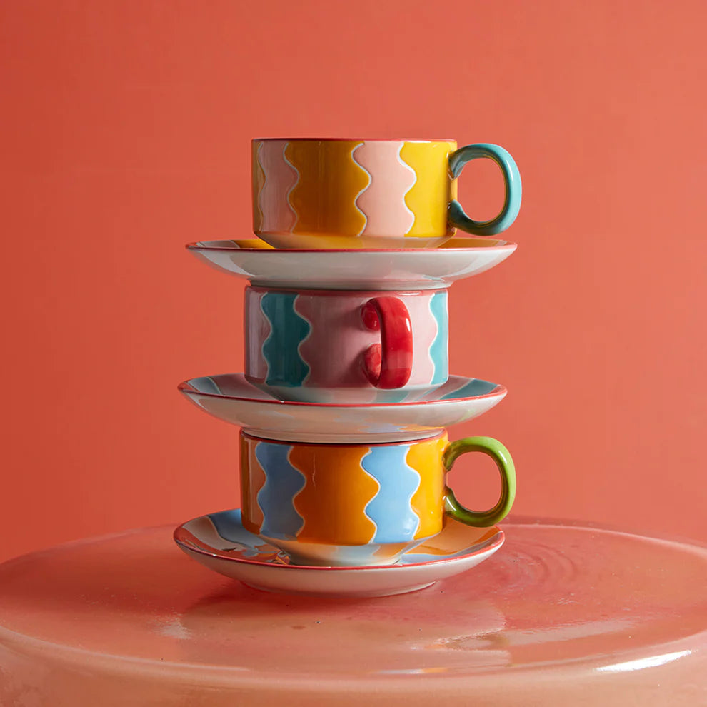 Pink Lyon Cup + Saucer Set