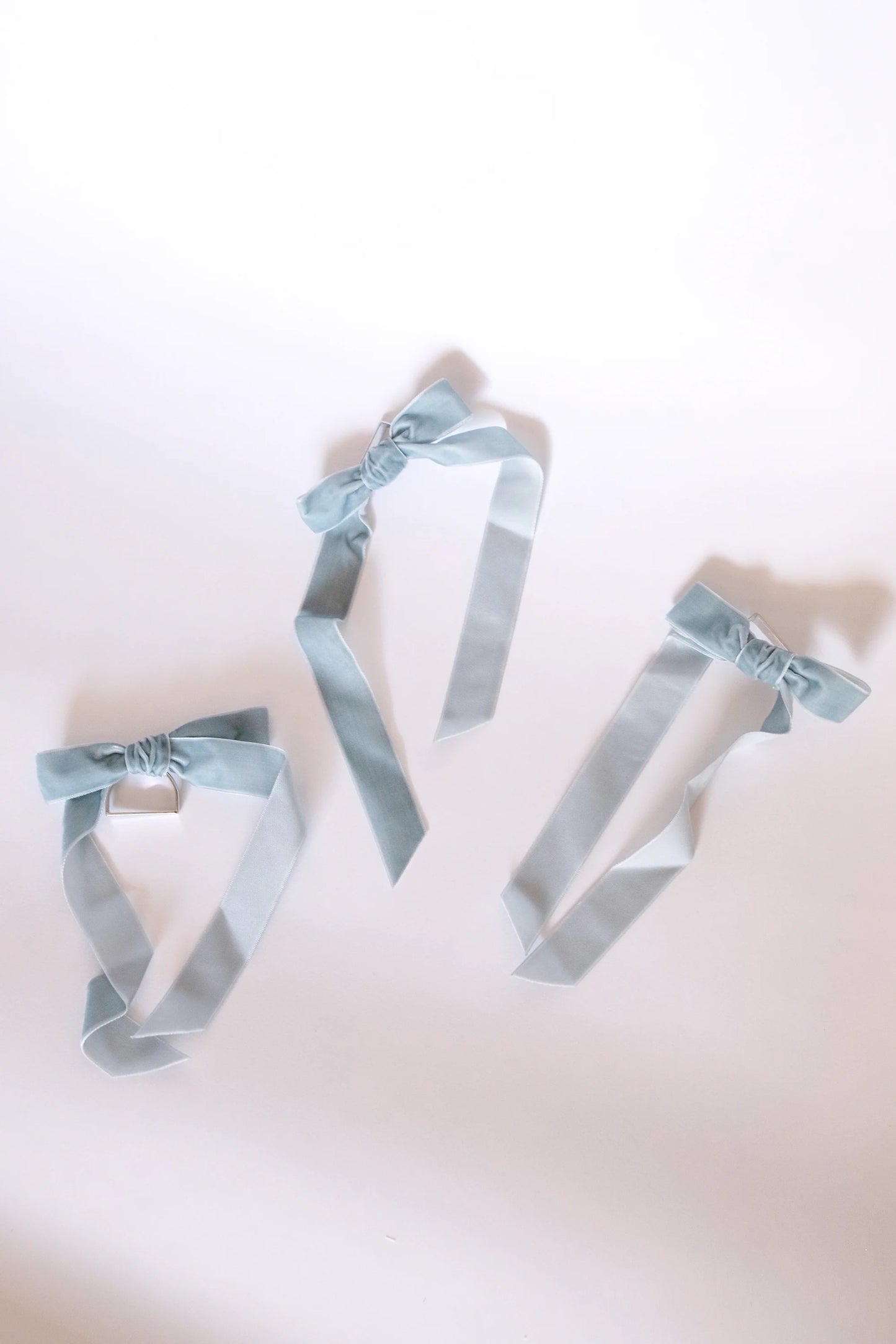 Velvet Napkin Ring Set ~ Duck Egg Blue