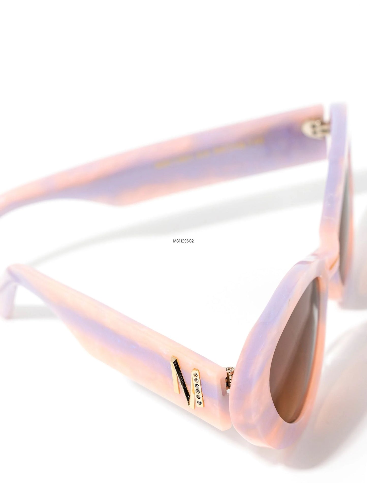 Dusklust ~ Oval shaped iridescent pink + lilac Sunglasses