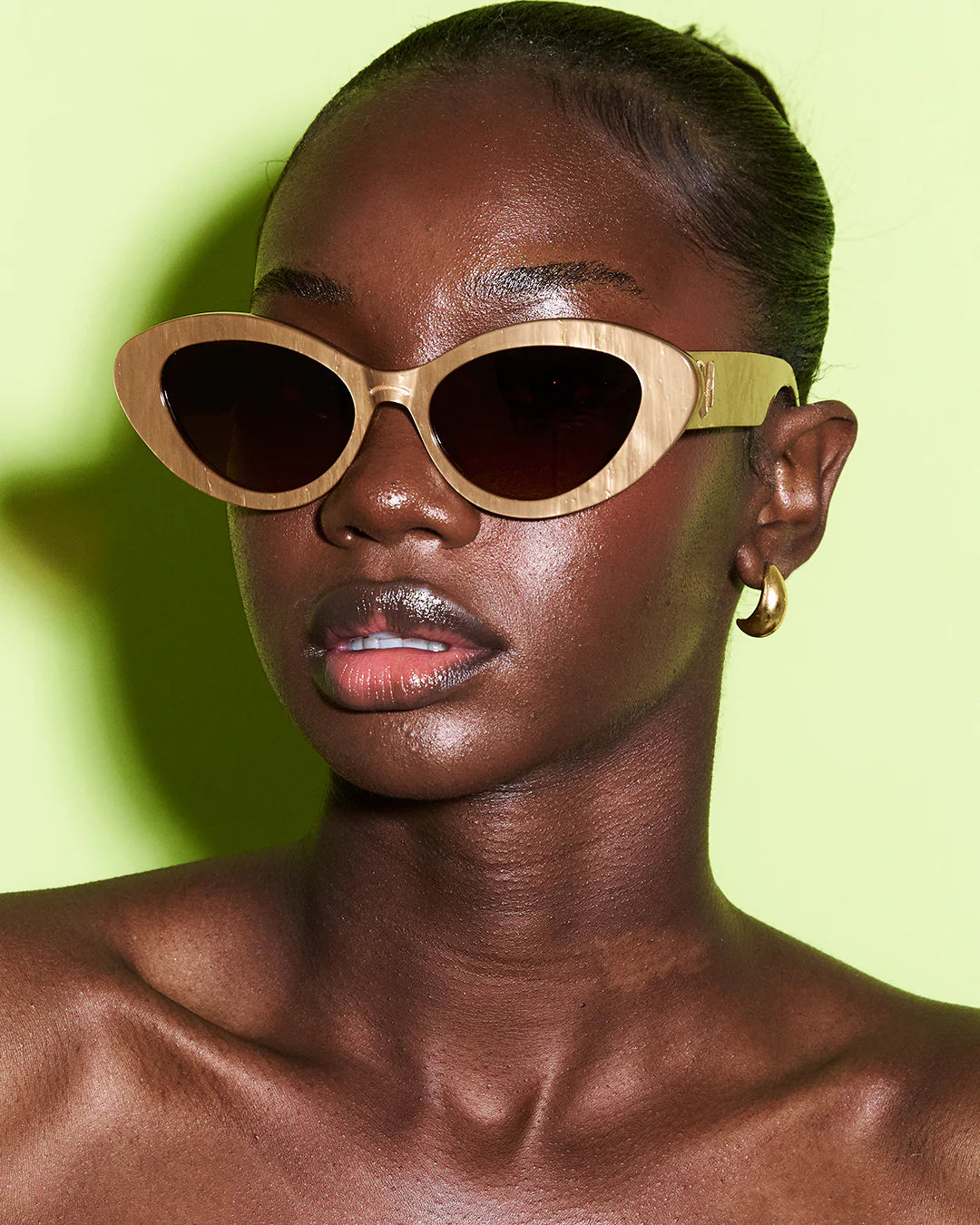 Golden Hour ~ Metallic Gold oval shaped Sunglasses