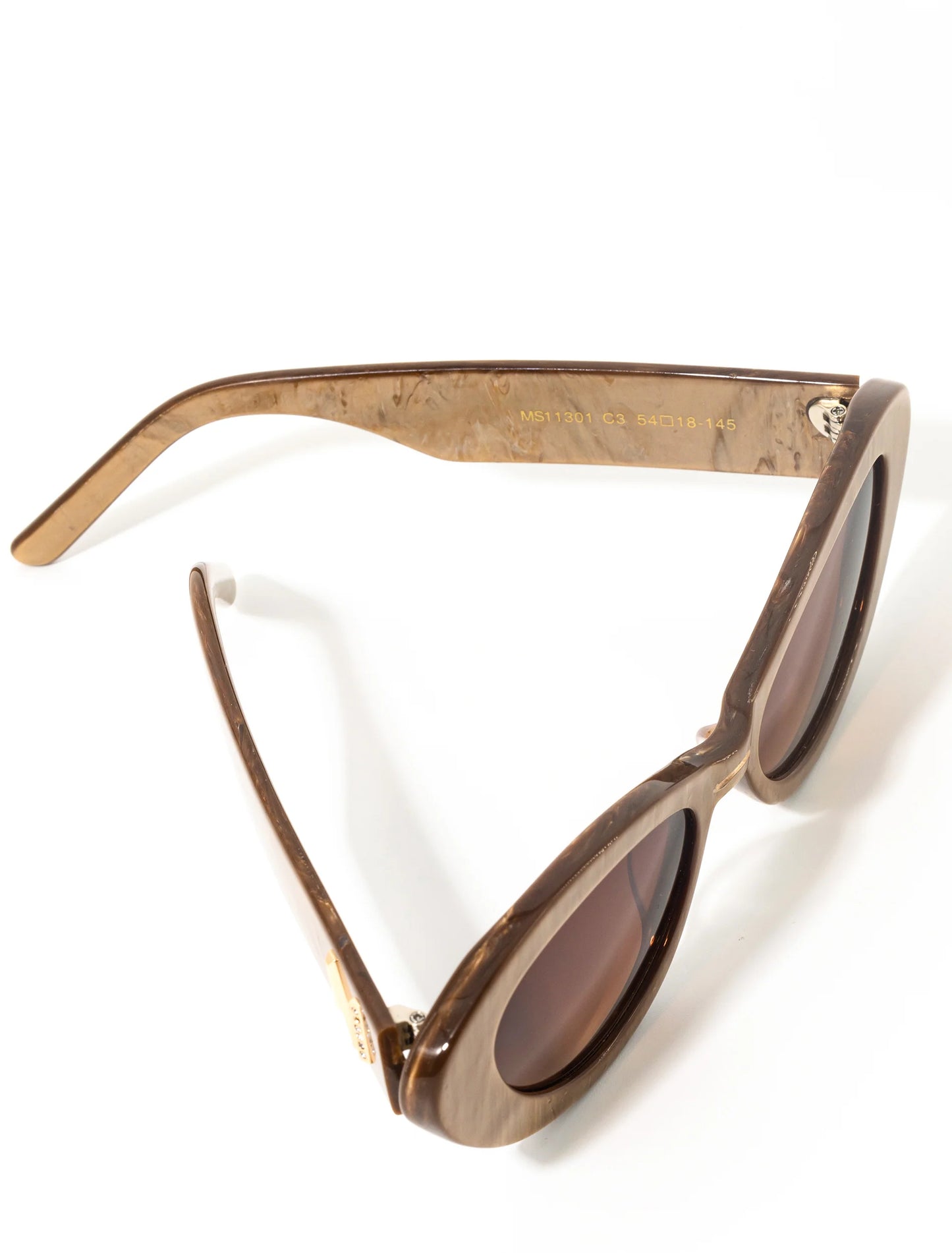 Golden Hour ~ Metallic Gold oval shaped Sunglasses