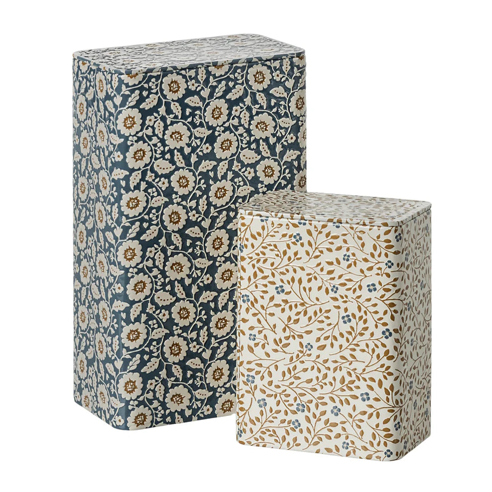 Metal Box Flowers Set of 2