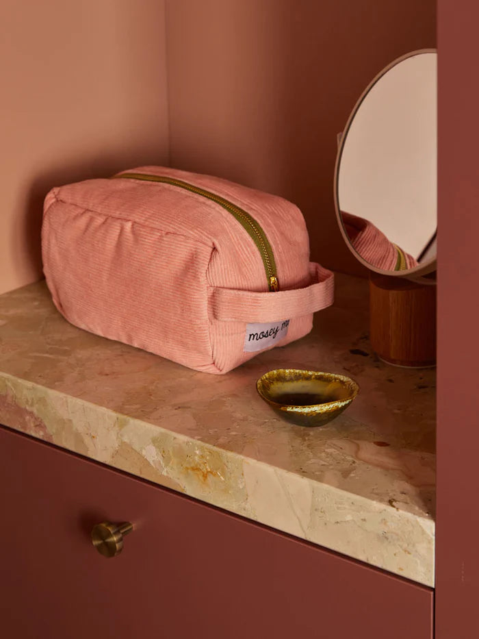 Corduroy Dopp Kit in Peach