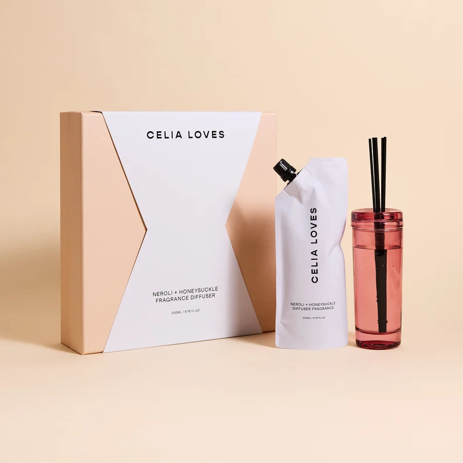 Glass Diffuser Set ~ Neroli + Honeysuckle
