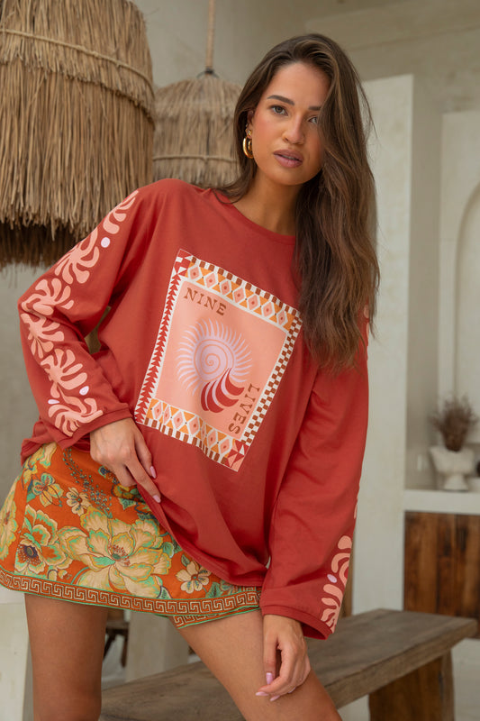 Golden Hour Longsleeve Tee ~ Sienna