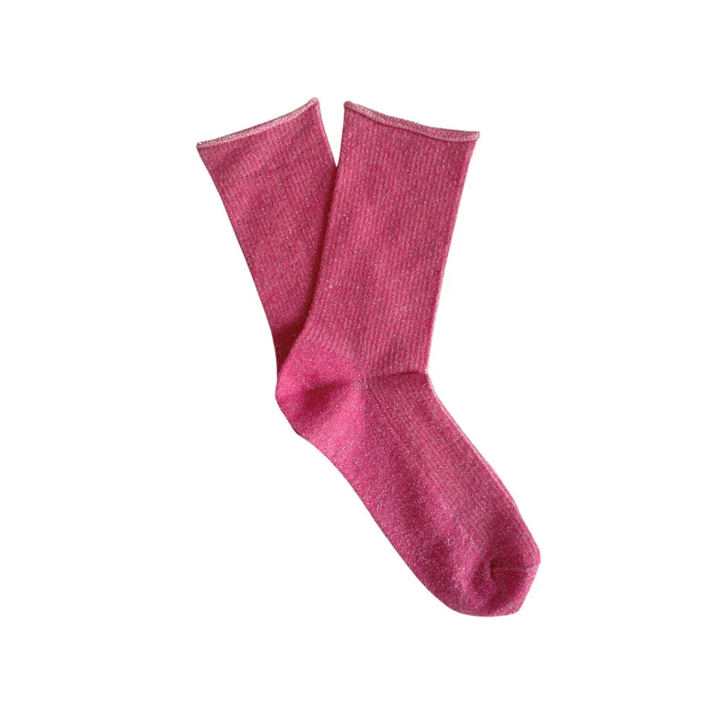 Glitter Lurex Socks | FUCHSIA