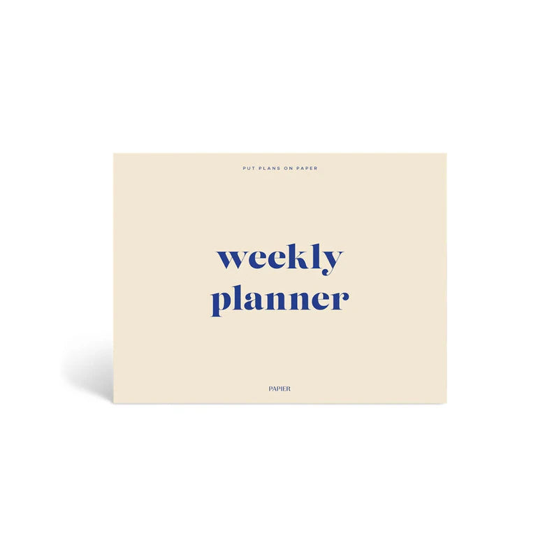 Joy - Softcover A5 Weekly Desk Planner - Tan/Blue