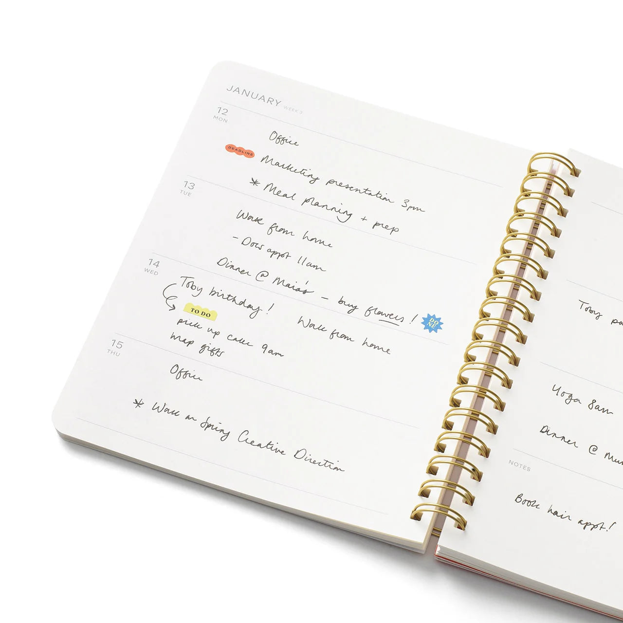 2026 Planner Spiral Weekly ~ Joy Off-White