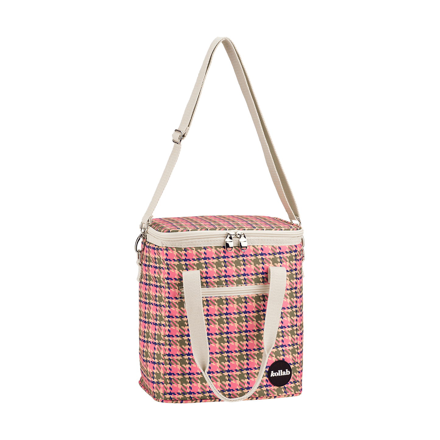 Mini Cooler Pink Houndstooth
