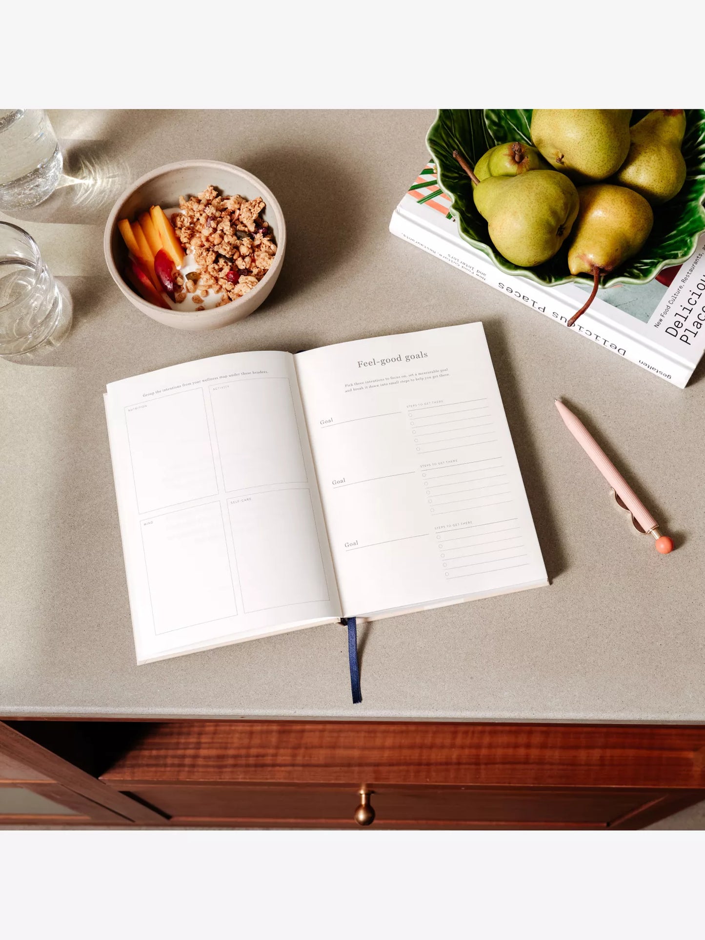 Happy Stripes Hardcover Notebook - A5 Wellness Journal