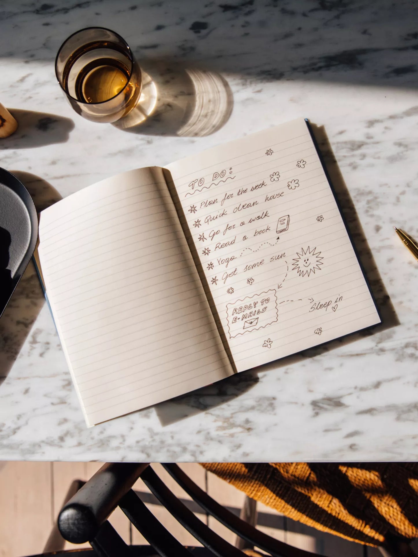 Beach Towel Vintage Mustard - Hardcover Notebook A5 Lined