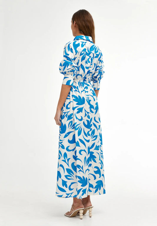 Isla Shirt Dress Mosaic Blue