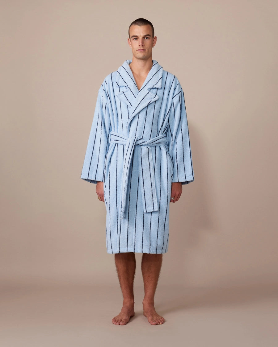 Mist Pin Stripe Terry Robe