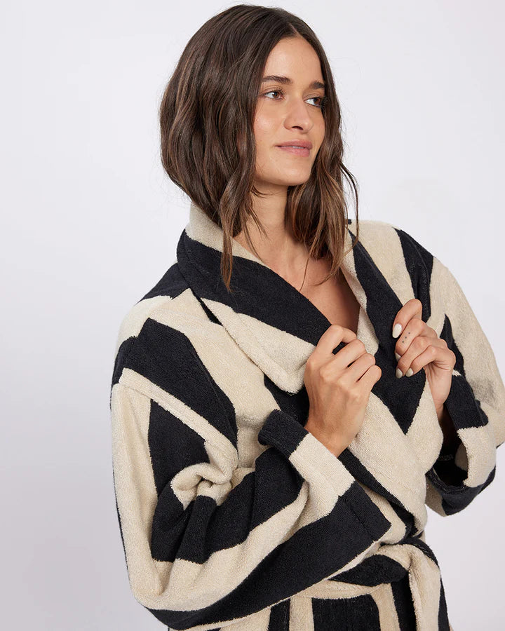 Vanilla Bean Stripe Terry Robe