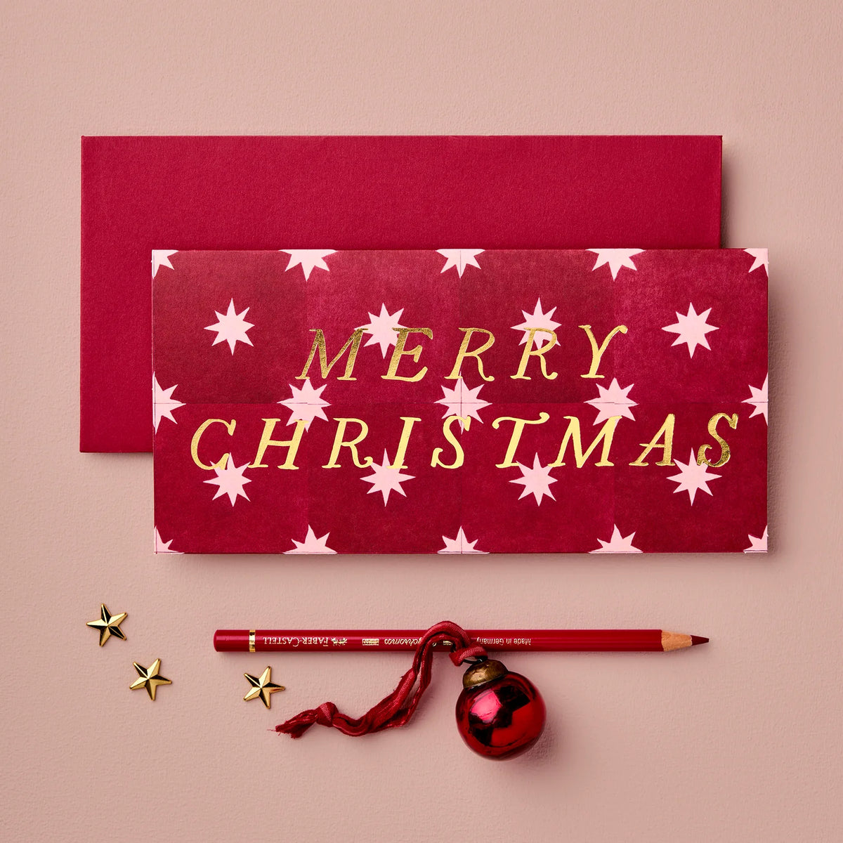 Scarlet Star Merry Christmas Card
