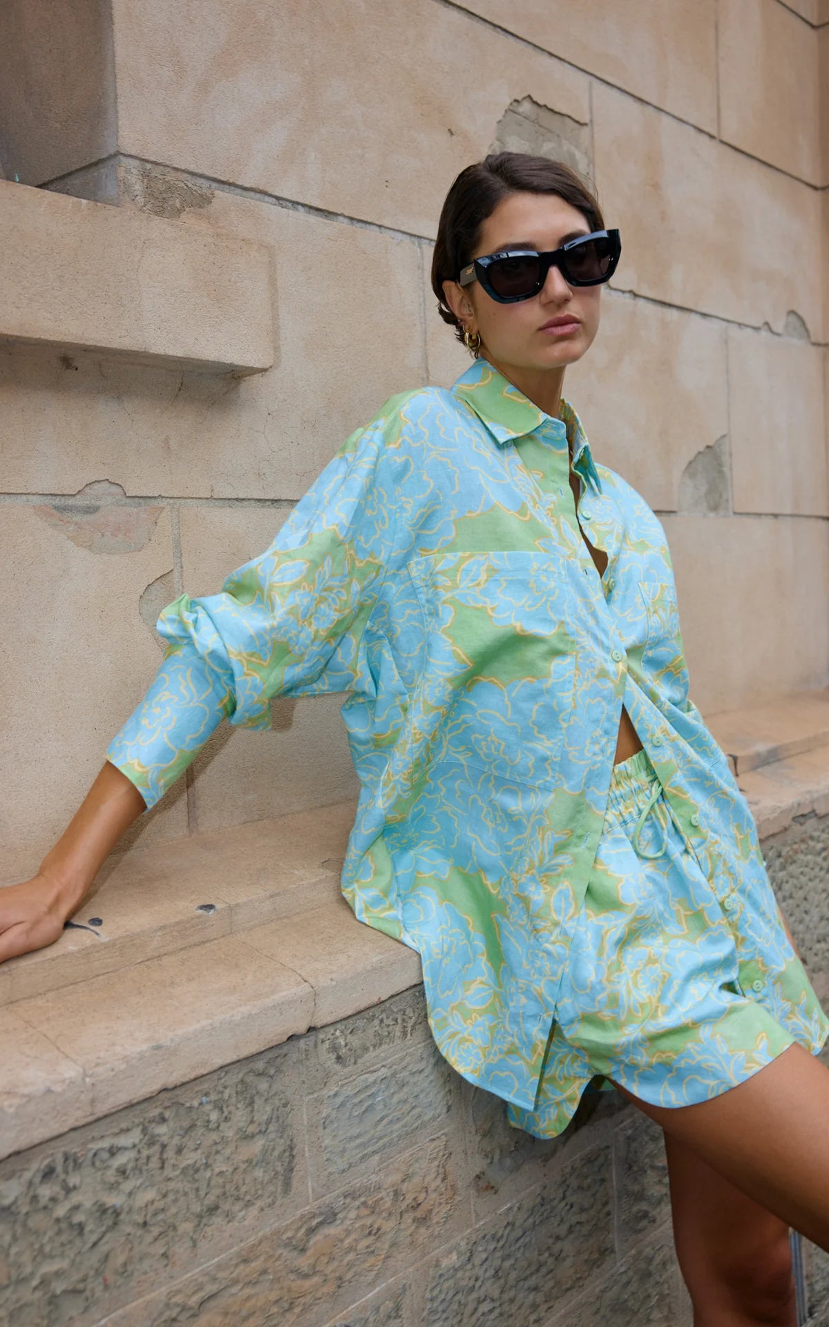 Alma Shirt Ocean Bloom