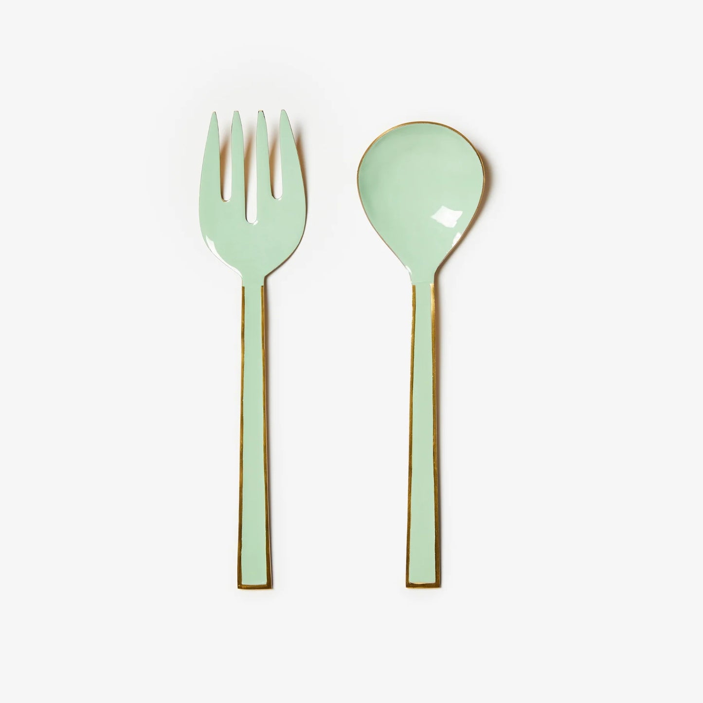 Enamel Mint Salad Servers (set of 2)