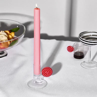Swirl Candle Holder Pink + Red