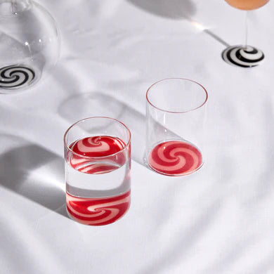 Swirl Tumblers Set of 2 Red + Pink