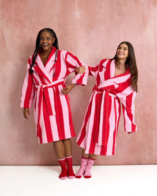 Cherry Stripes Terry Robe