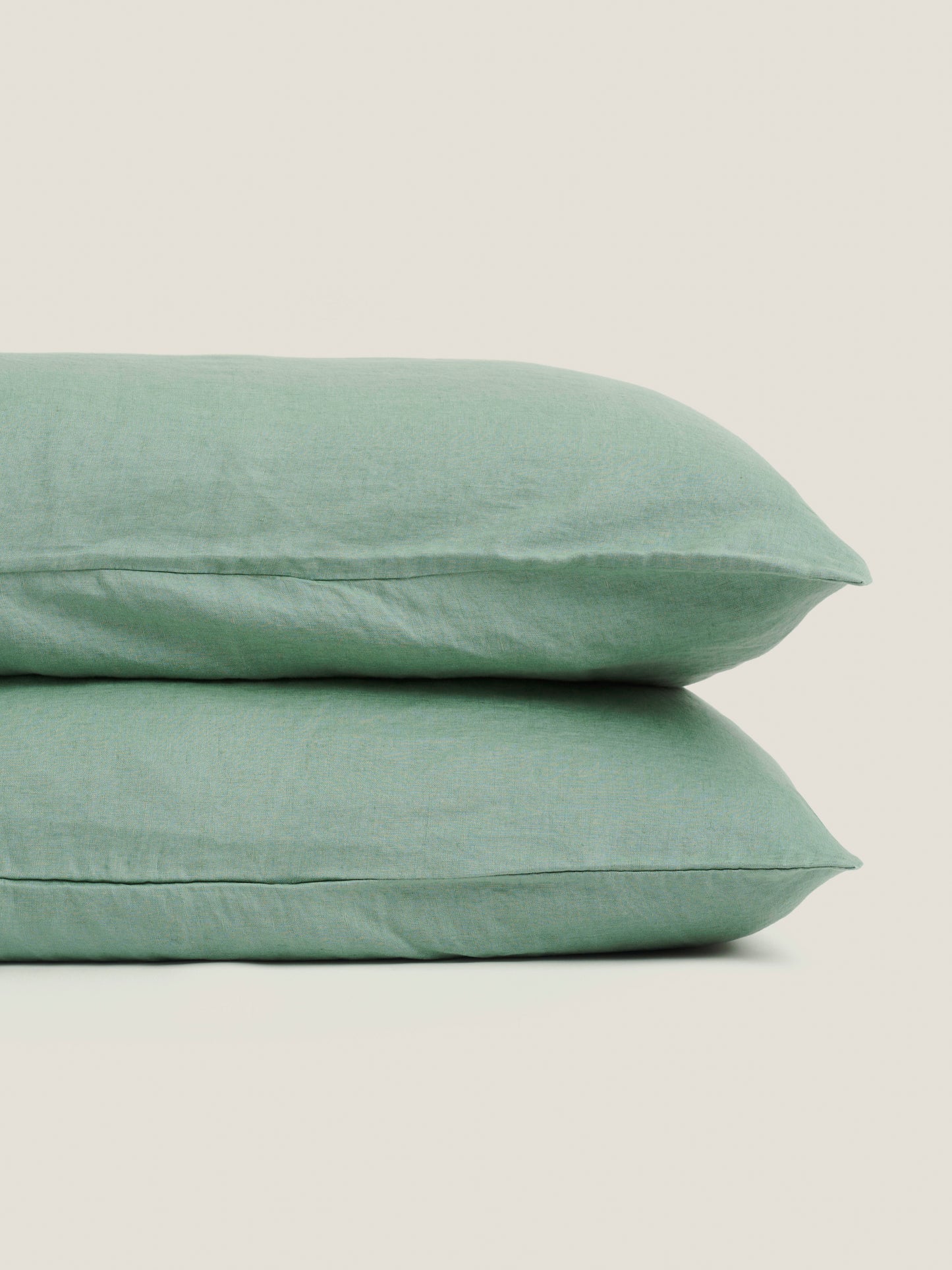 100% Linen Pillowcase Set of 2 Green Fig