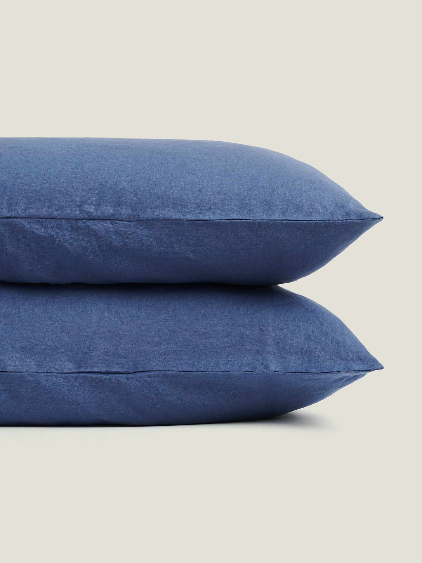 100% Linen Pillowcase Set of 2 Marine Blue