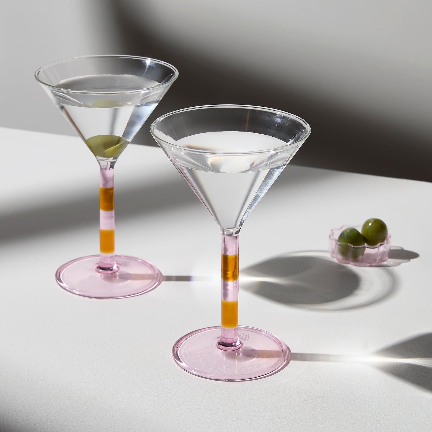 Striped Martini Glass Set of 2