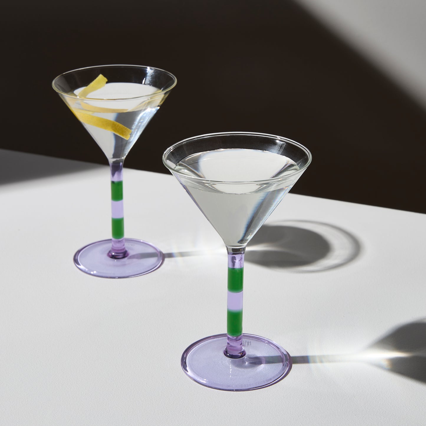 Striped Martini Glass Set of 2