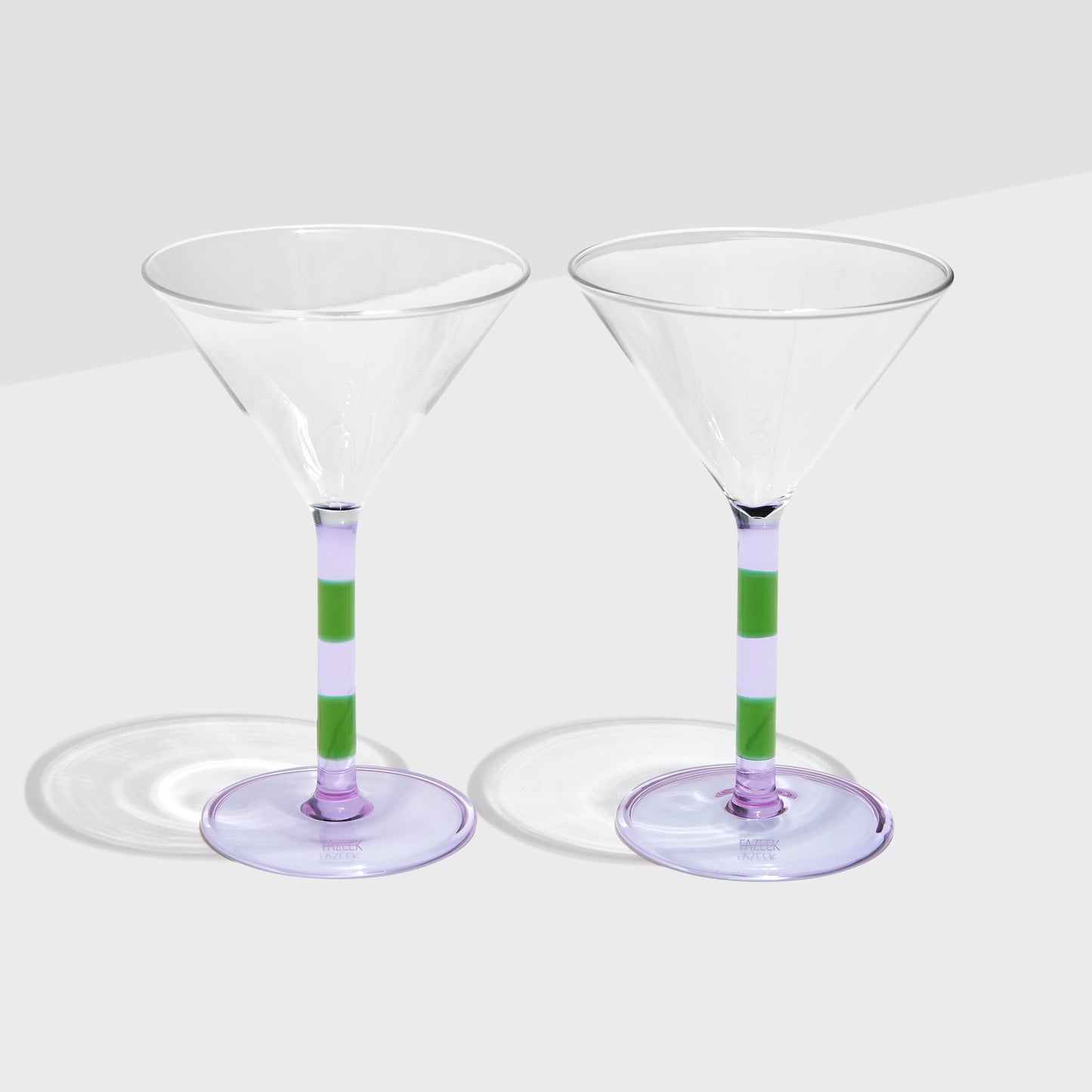 Striped Martini Glass Set of 2