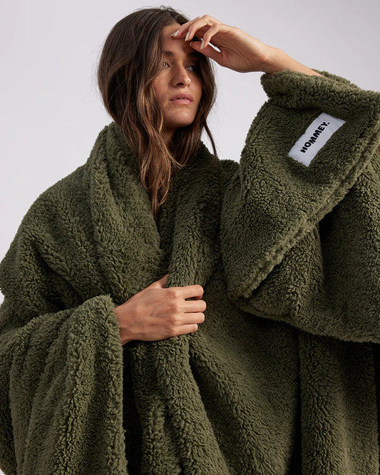 Faux Fur Throw Blanket Olive