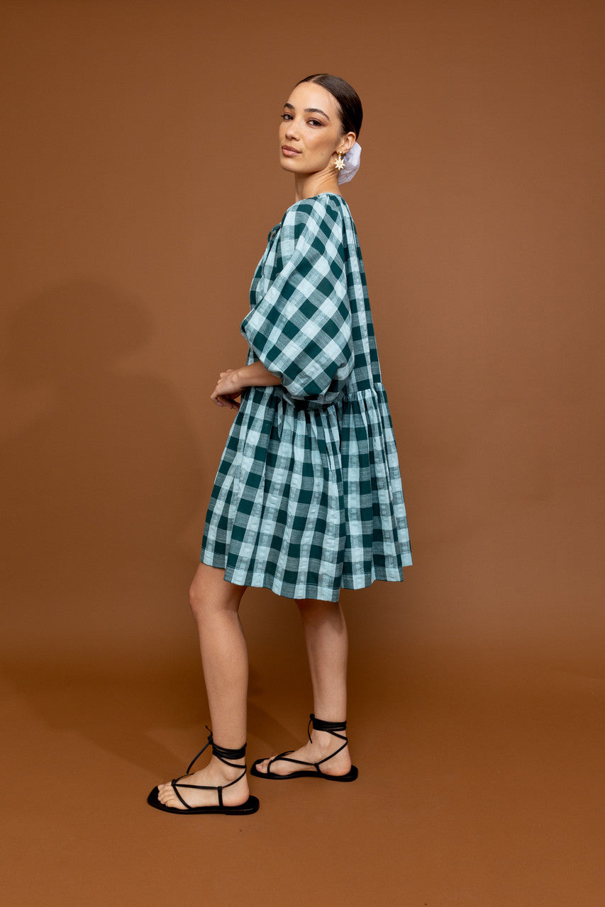 Tilly Mini Teal Gingham