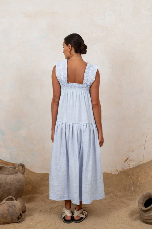 Florence Ruffle Midi Blue