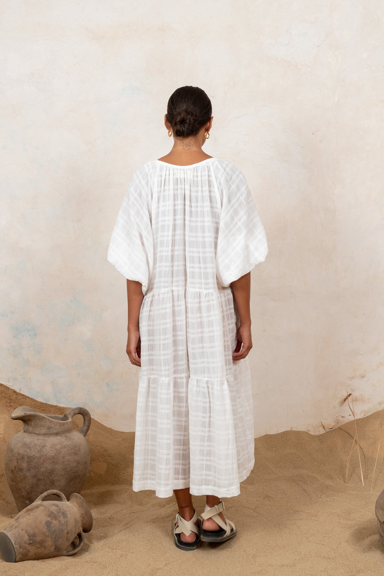 Tilly Midi White Checkered