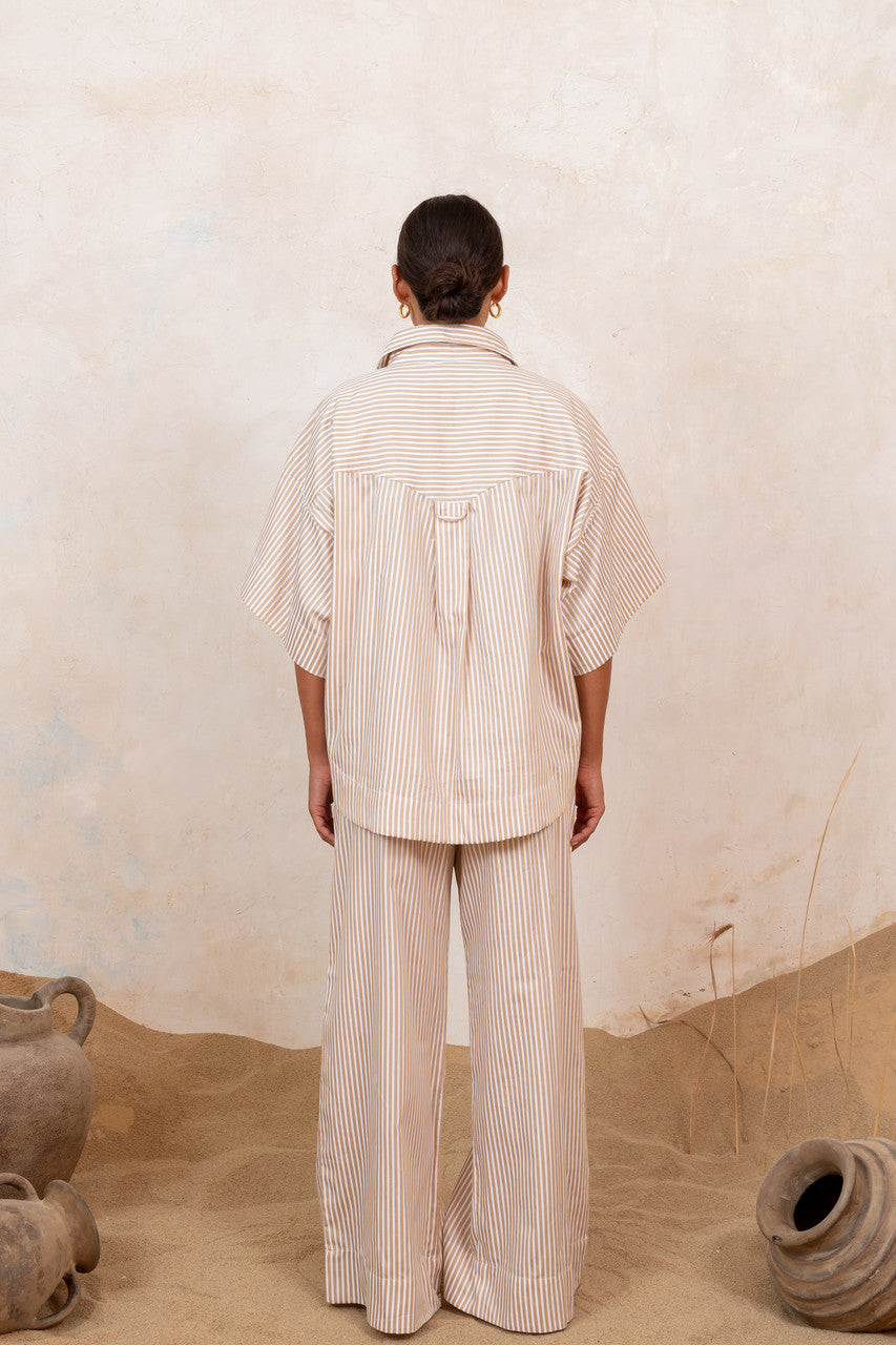 Vikki Shirt Sand Stripe