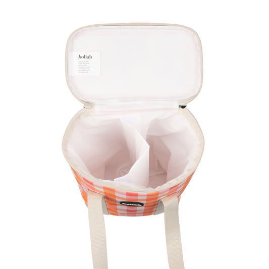 Wine Cooler Bag Watermelon Peach Check