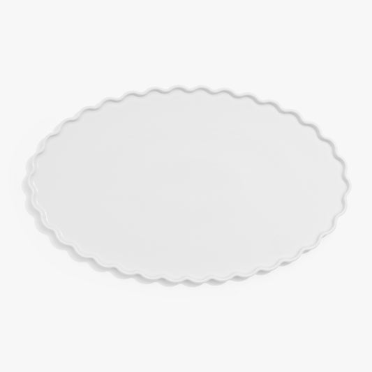 Ceramic Wave Platter White