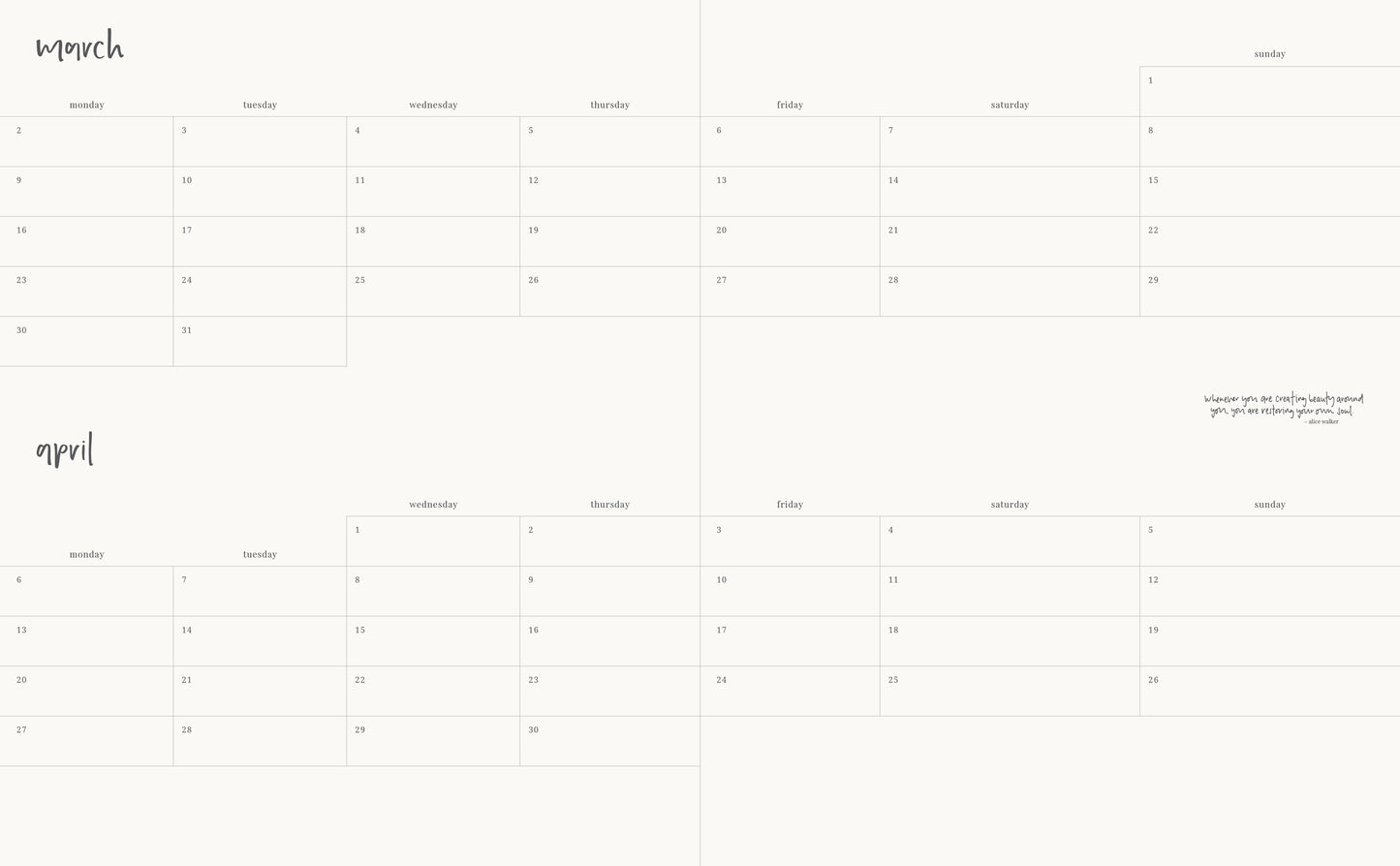 2025 Planner Grande HORIZONTAL Weekly - Liberty